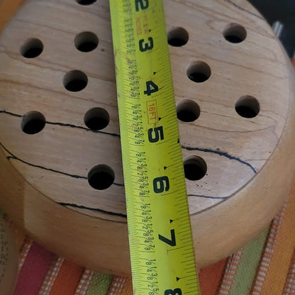 Handmade Round Spalted Wood flower box potpourri Lid bowl footed FROG Pomander