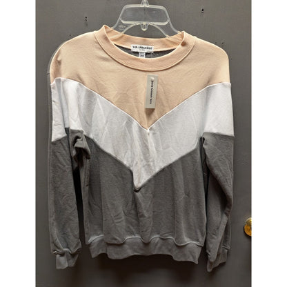 sUBURBAN rIOT  Size XS sweatshirt Chevron colorblock pink white gray long sleeve