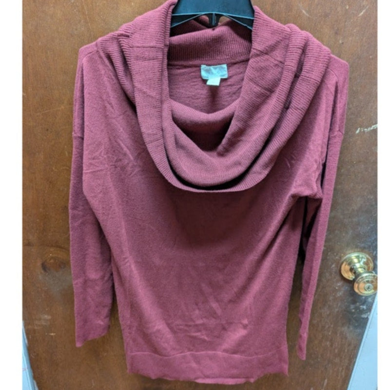 NEW Caslon Size Small Turtleneck long sleeve Burgundy long sleeve Cowl Neck