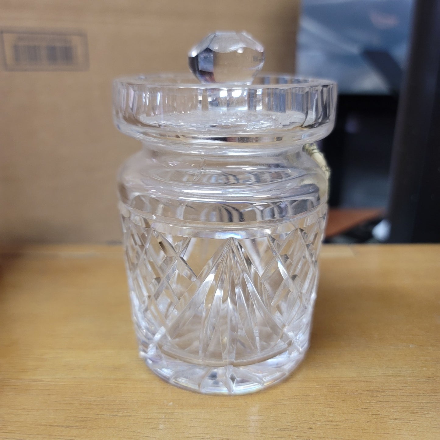 Vintage Waterford Crystal Jam Marmalade Condiment Jar with Lid Handmade Ireland