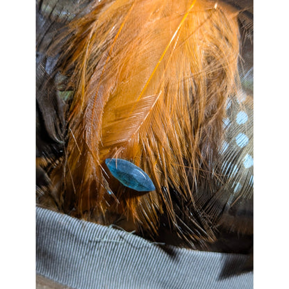 Vintage 50s Sears Fashion Millinery Feather cloche Hat Brown Orange Mid-Century