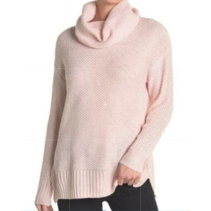 Sanctuary Honeycomb Cowl Neck Pullover Knit Sweater Sz Large in Pink NWT