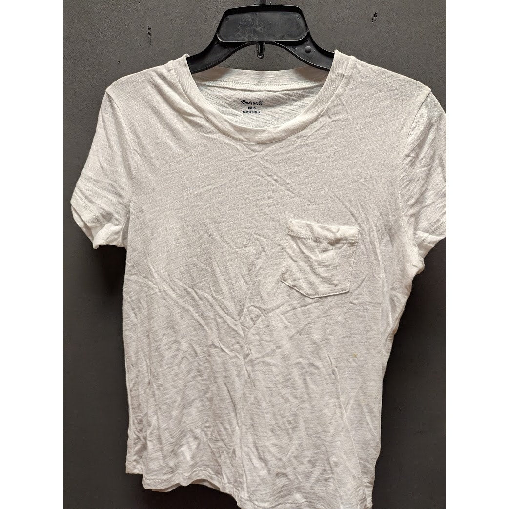 Madewell Size Small Optic White casual Tshirt top short sleeve front pocket NEW