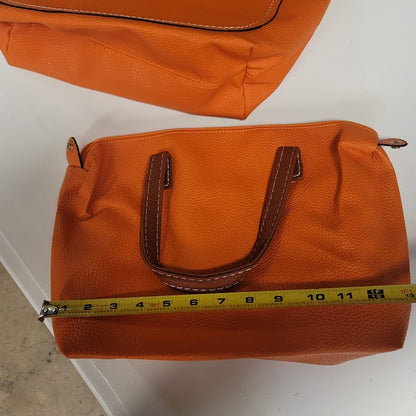 Bottari Orange Pebbled tote with snap tote bag inside, BEACH, Park, Travel NEW