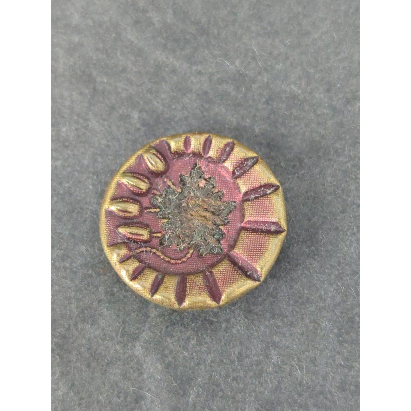 LOT Z of 10 Antique Vintage Victorian Brass Mixed Materials Buttons ESTATE FIND