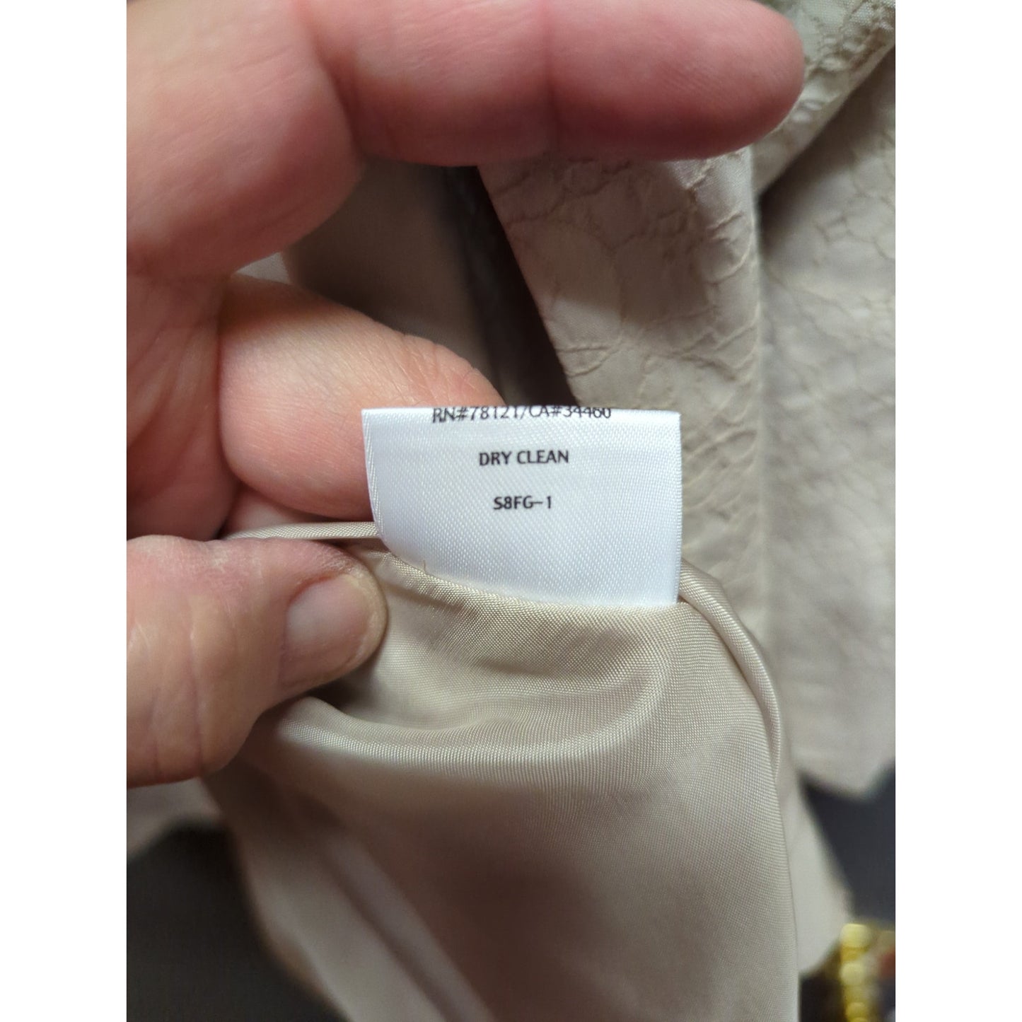 Eileen Fisher Champagne Evening Jacket Cardigan Size Medium Open Front Mandarin