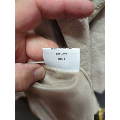 Eileen Fisher Champagne Evening Jacket Cardigan Size Medium Open Front Mandarin