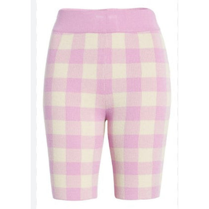 BP. Pull On Bike Shorts in Purple Tulip Check Size XS thick winter fall NEW