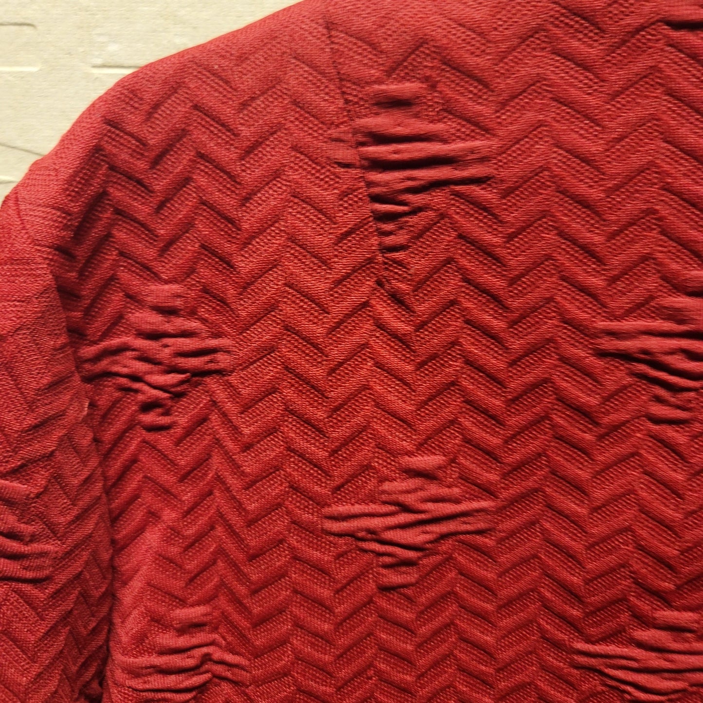 Vintage Roberta Lee LargeXL Burgundy Coat Polyester Textured Button Long Sleeve