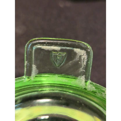 Vintage Federal Glass Green Uranium Juice Reamer with Tab Handle Kitchenware