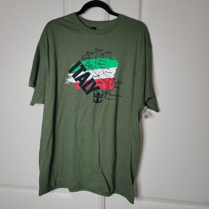 Royal Caribbean International Graphic T-Shirt Green Italy Travel Souvenir XL NWT