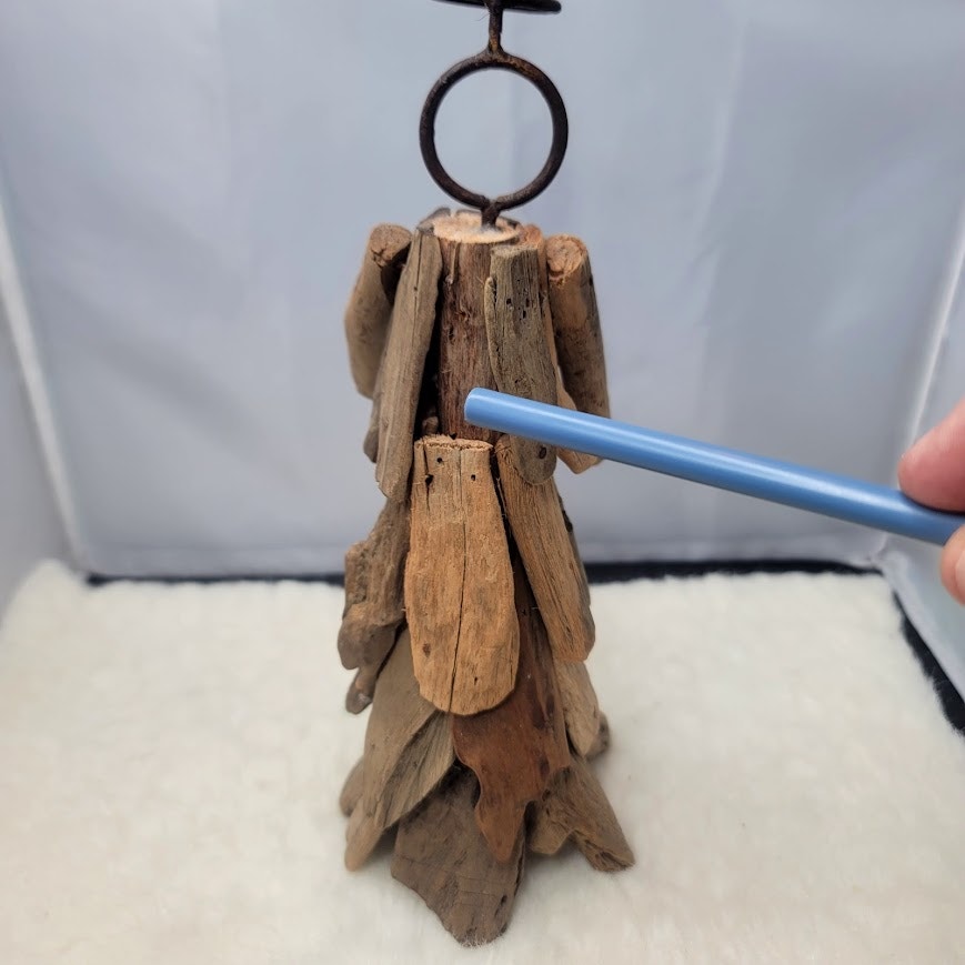 Artisan Coastal Driftwood Angel Candle Holder Vintage Beach Boho Heirloom