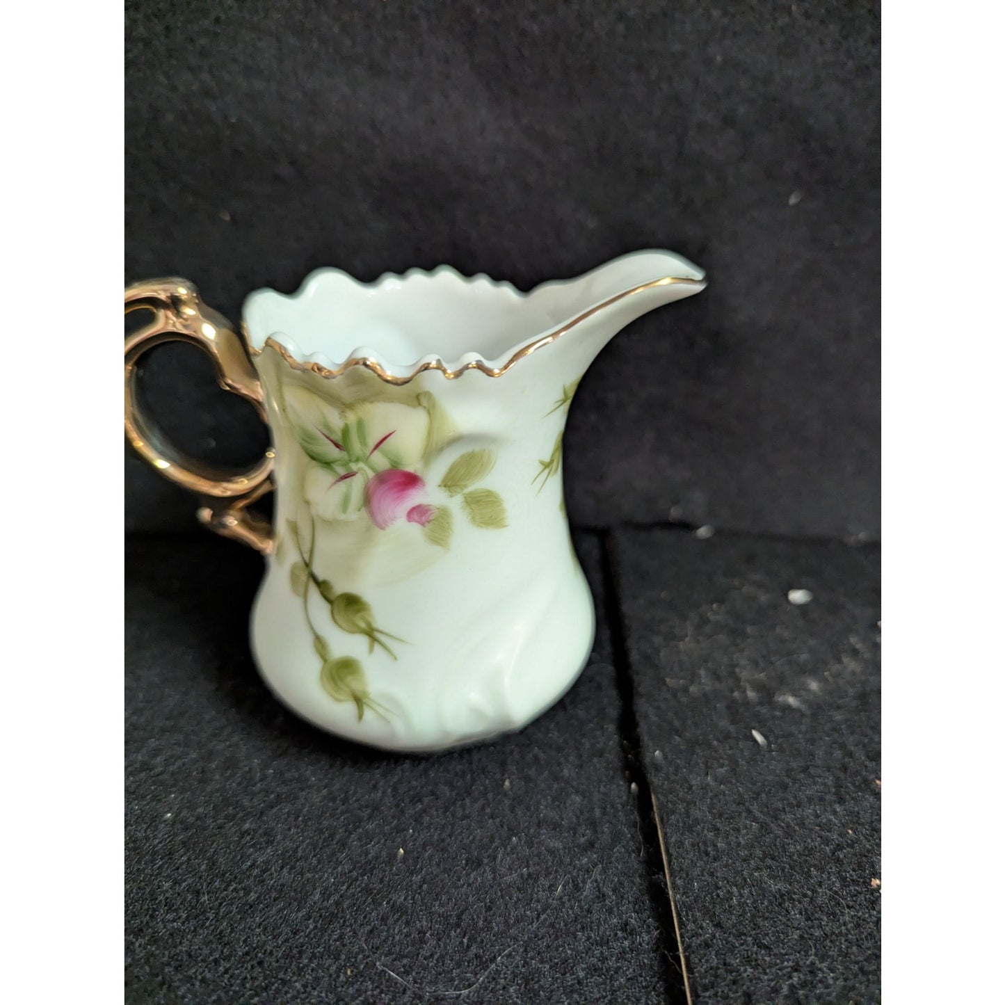 Vintage Nippon Hand-Painted Pink Rose Porcelain Creamer Pitcher