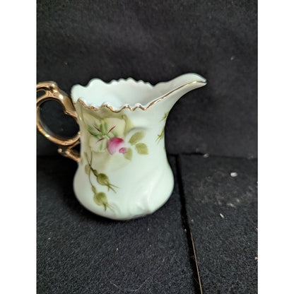 Vintage Nippon Hand-Painted Pink Rose Porcelain Creamer Pitcher