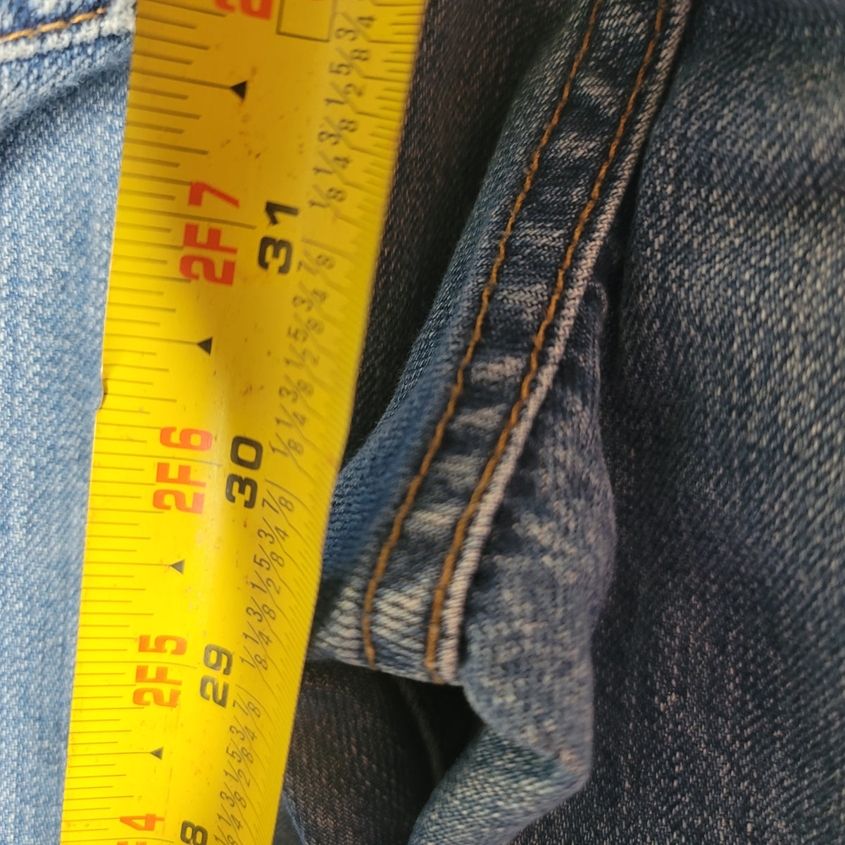 Bullhead Denim Altered Jeans Raw Hem 34" Waist 29" Inseam Distressed Shortened