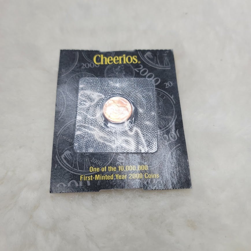 Vintage 2000 Cheerios Lincoln Cent Penny Sealed COA Millennium Lot of 2