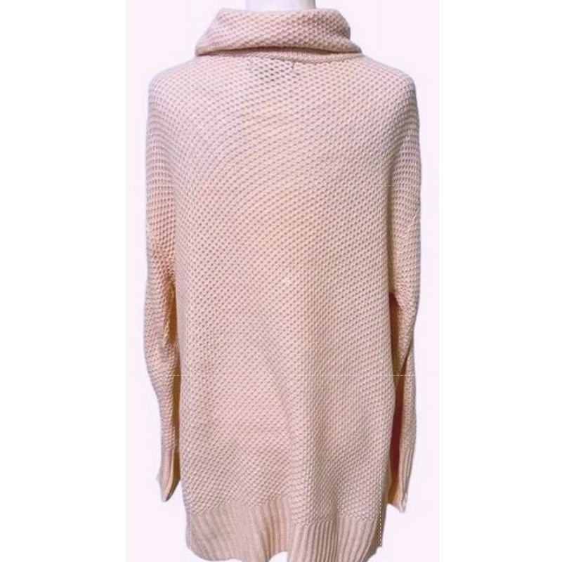 Sanctuary Honeycomb Cowl Neck Pullover Knit Sweater Sz Large in Pink NWT