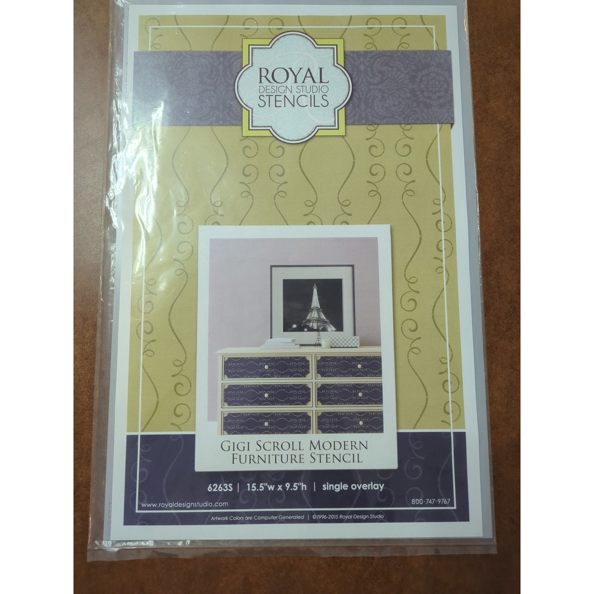 Royal Design Studio Gigi Scroll Modern Furniture Stencil #62635 11.5 X 5.2 Craft