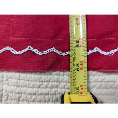 Vintage Cotton Coverlet 2 Shams Queen/Full red white embroidery Floral Medallion