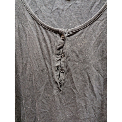 Socialite NEW Tank 1/4 Button up Sleeveless Layering Medium Henley Charcoal