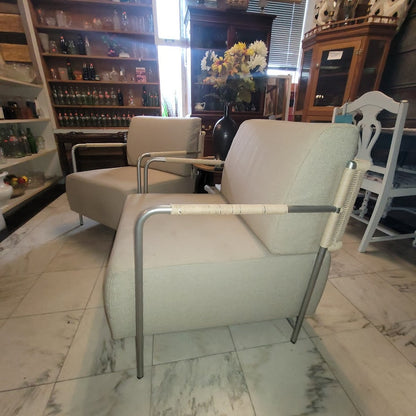 Secondhand Sandies: Pair of Italian Calligaris Panama Armchairs Designed by Graziella Fauciglietti