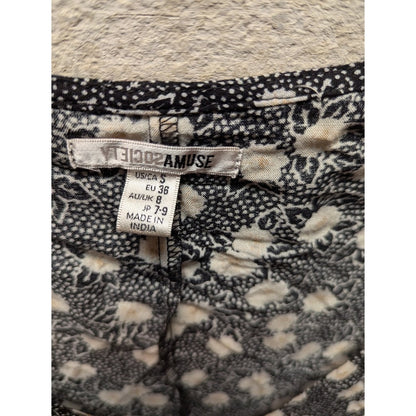 Amuse Society Womens Midi Woven Button Down Front Floral Dress, Black Size Small