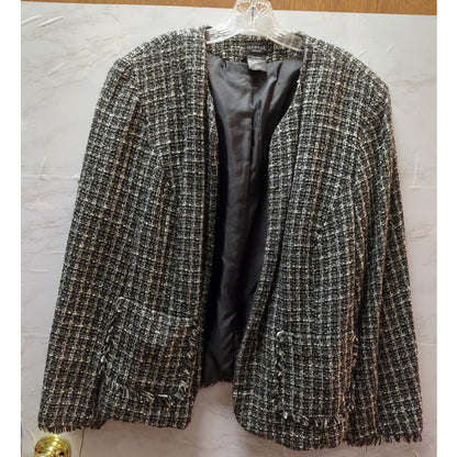 George Woman Black and White Tweed Blazer Size 18W/20W Plus Size Lined