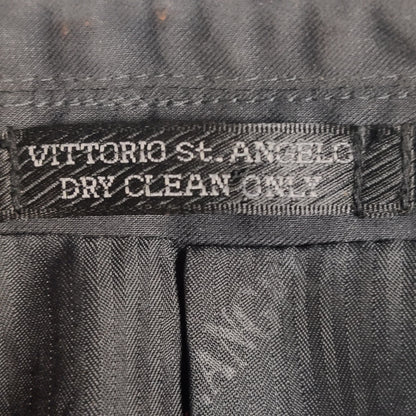 Vitorrio St. Angelo Vintage Gray 2pc Suit Jacket Trouser Pants Pleats Cuffed 40R