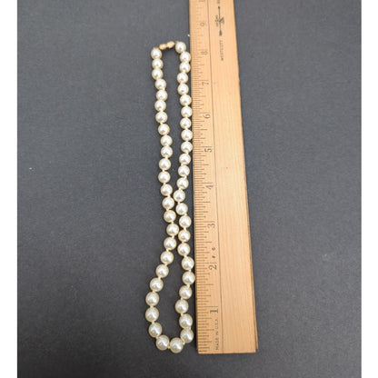 Vintage Fashion Necklace barrel clasp single strand large faux pearl choker