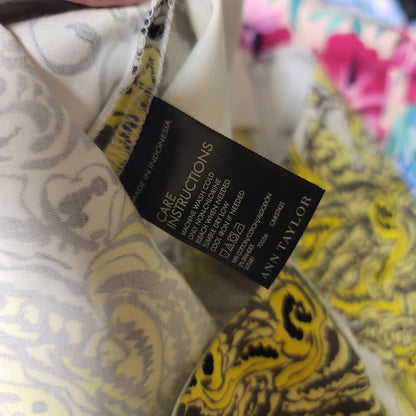 Ann Taylor NEW madison skirt yellow white paisley Size 2 Summer Casual