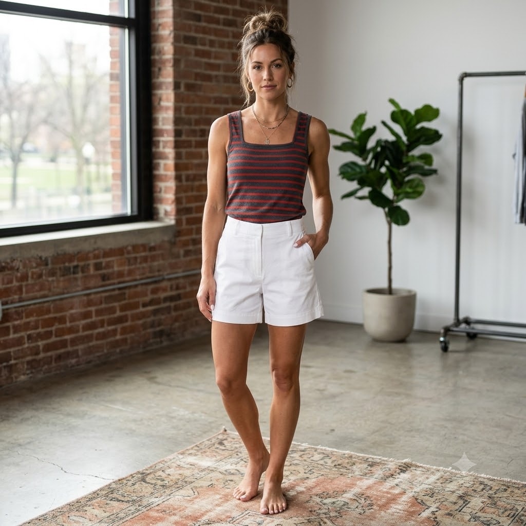 Articles of Society Striped Square Neck Tank Top Size Medium Casual