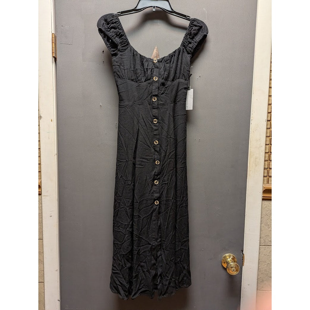 Bonjour Midi Dress ASTR The Label XS Peasant Elastic Back Panel button front