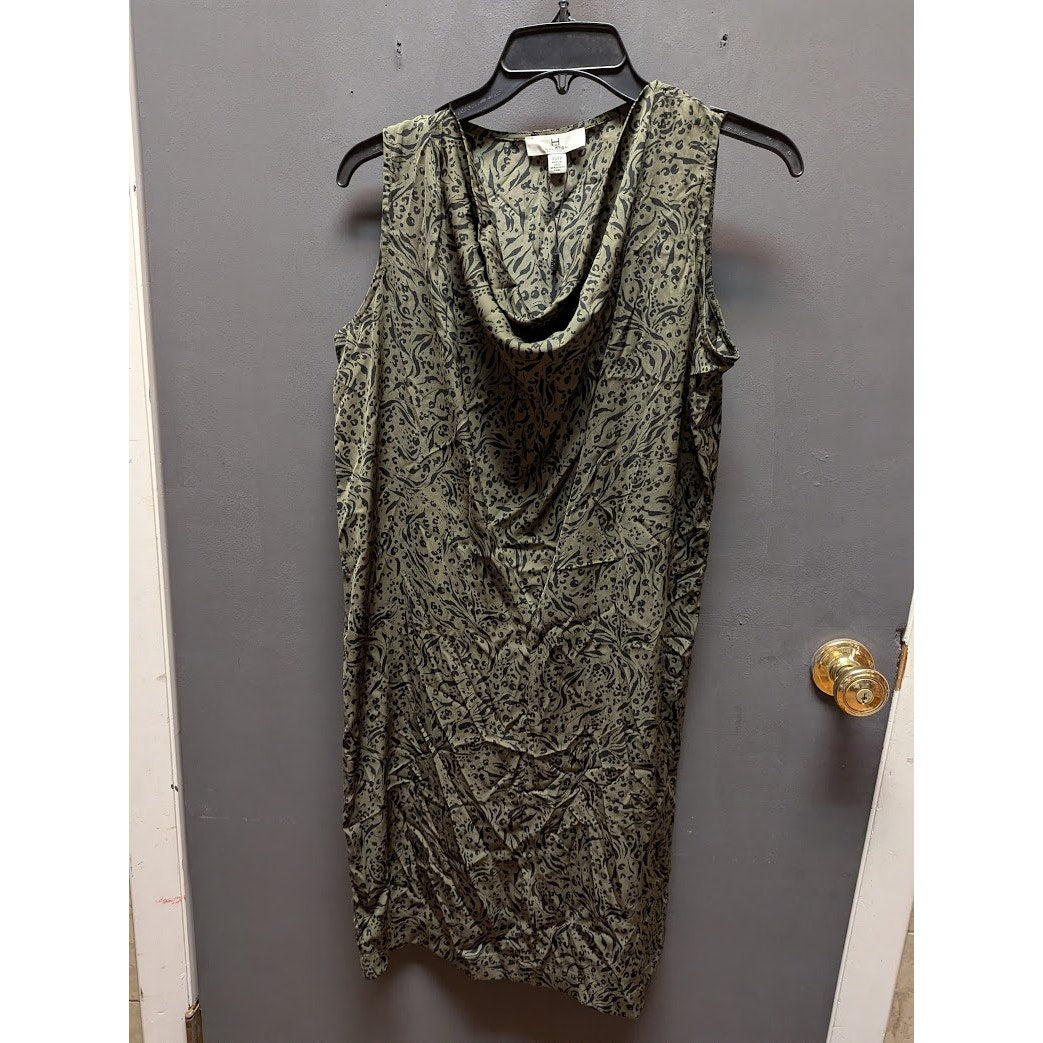 H Halston Washed Satin Dress in Abstract Souk Print Size XS Sleeveless NEW $88