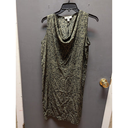 H Halston Washed Satin Dress in Abstract Souk Print Size XS Sleeveless NEW $88