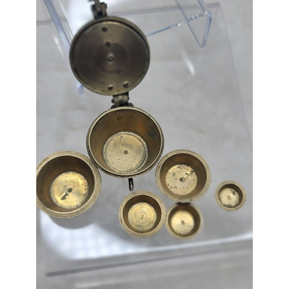 Antique Bronze Nesting Apothecary Cup Weights Set 17-19th Century Germany LOTH