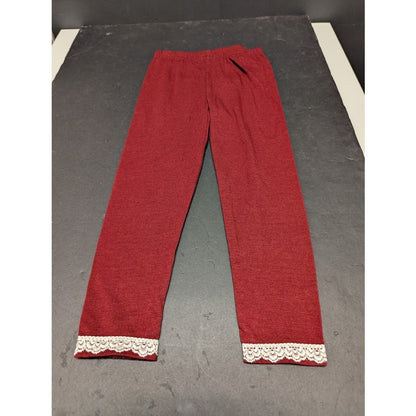 Nannette Lace hem Size 4 Red Pants Kids YOuth girls leggings