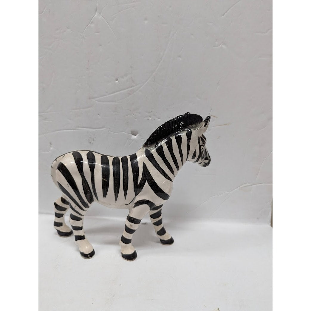 Vintage Ceramic Zebra Figurine Made in Japan Hand Painted 9" collectible NICE