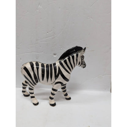 Vintage Ceramic Zebra Figurine Made in Japan Hand Painted 9" collectible NICE
