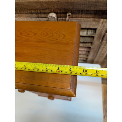 Vintage '84 Handmade Signed Wooden Jewelry Box Cabinet Armoire Amazing Craftsman