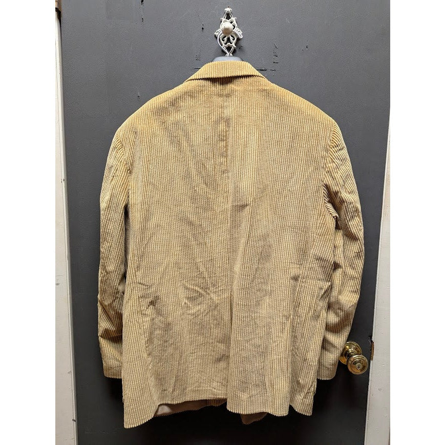 Scandia Woods Corduroy Blazer Size 46 Tan Notch Lapel Academia Professor