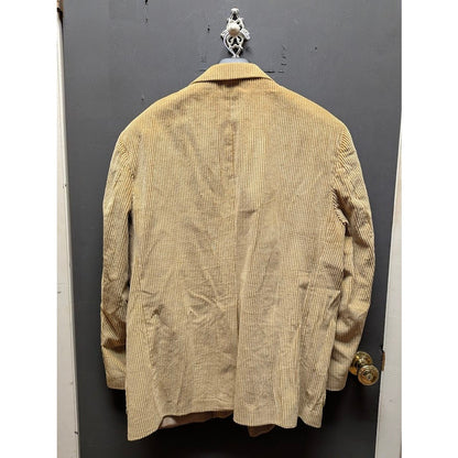 Scandia Woods Corduroy Blazer Size 46 Tan Notch Lapel Academia Professor