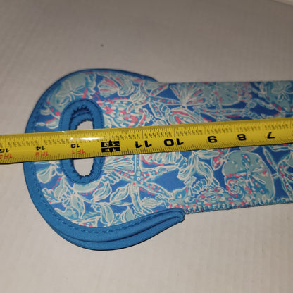 Lilly Pulitzer wine neoprene tote Pop Pop into Deep Print Travel Beach Bottle