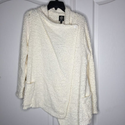 Bobeau Boucle Popcorn Draped Button Cardigan Pockets Loose fitting small NEW