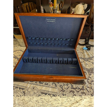 Vintage Holmes & Edwards Wooden Silverware Chest Upcycle project jewelry stash