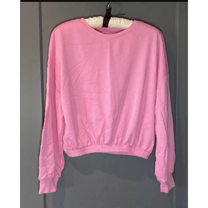 Elodie Pink Size XL Sweatshirt Elastic Waist Cuffs cotton blend crewneck casual