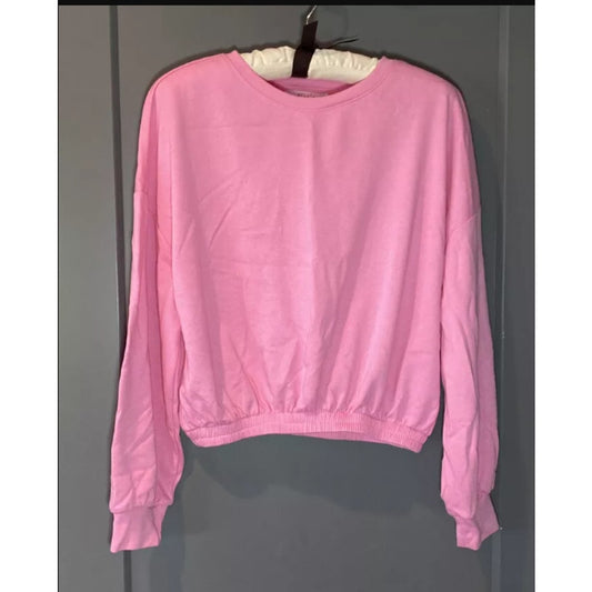 Elodie Pink Size XL Sweatshirt Elastic Waist Cuffs cotton blend crewneck casual