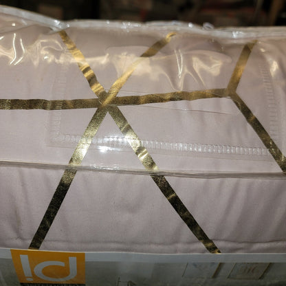 Intelligent Design Khloe Metallic Printed Set QUEEN Pink Gold comforter shams
