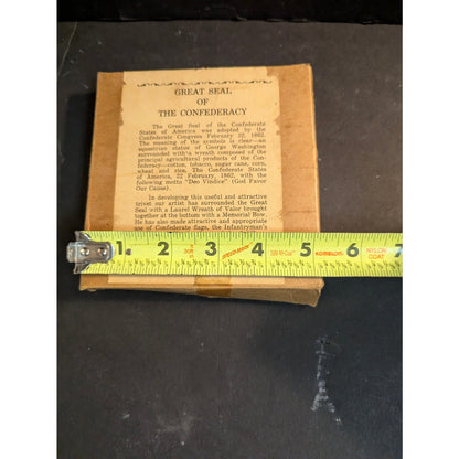 Vintage Solid Brass Great Seal of the Confederacy Trivet with Original Box