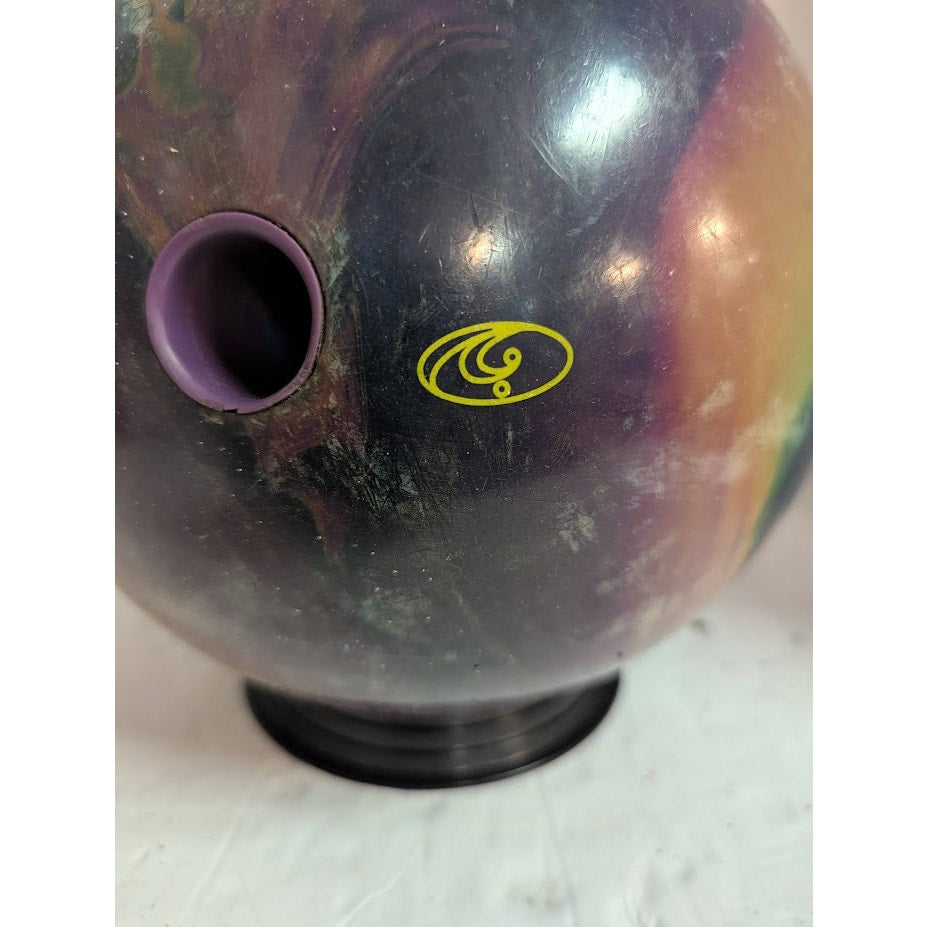 Vintage PBS Mercenary Bowling Ball 12lb Purple Gold Swirl Reactive Pre Drilled