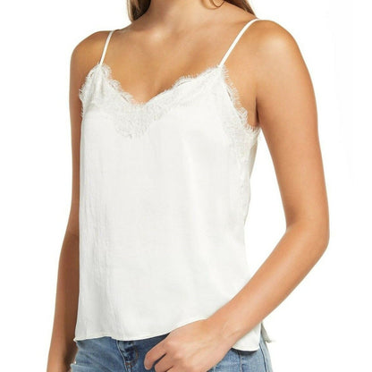 BP. Womens Camisole 3x Ivory NWT Eyelash Lace Trim Adjustable Spaghetti Straps